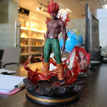 

30cm japanese anime Naruto Night guy PVC action figure toys GK Eight-door armor Illuminated light Night guy figure staute model