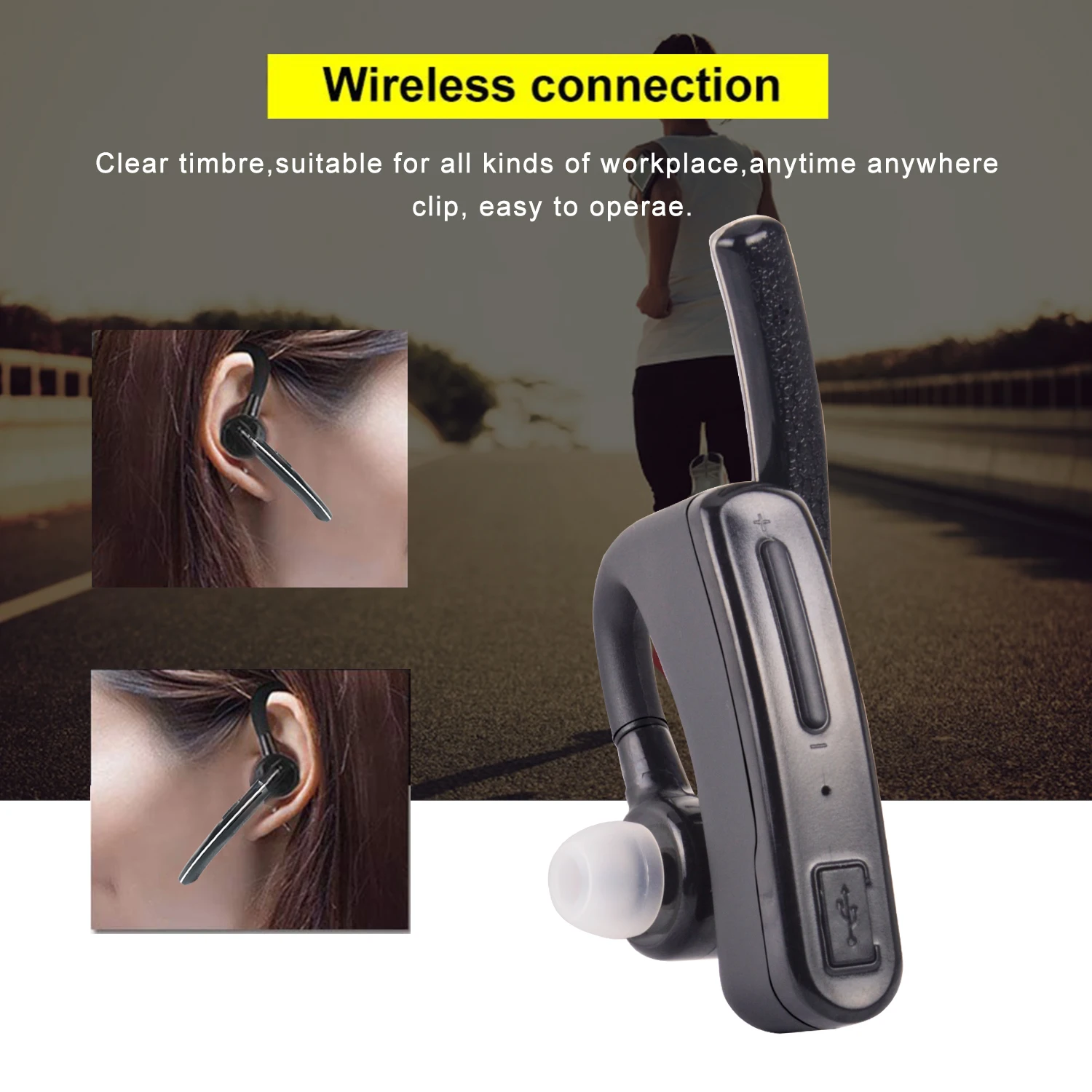 Bluetooth Walkie Talkie Wireless Headset PTT Earphone with Mic Adapter 2  Way Radio M Type Wireless Headphone for Motorola Radio
