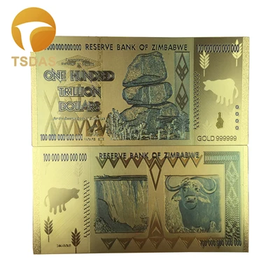 100 trillion Zimbabwe банкноты сто пятиконечных долларов золотые Поддельные Банкноты 1 шт. Прямая поставка - Color: 100 trillion