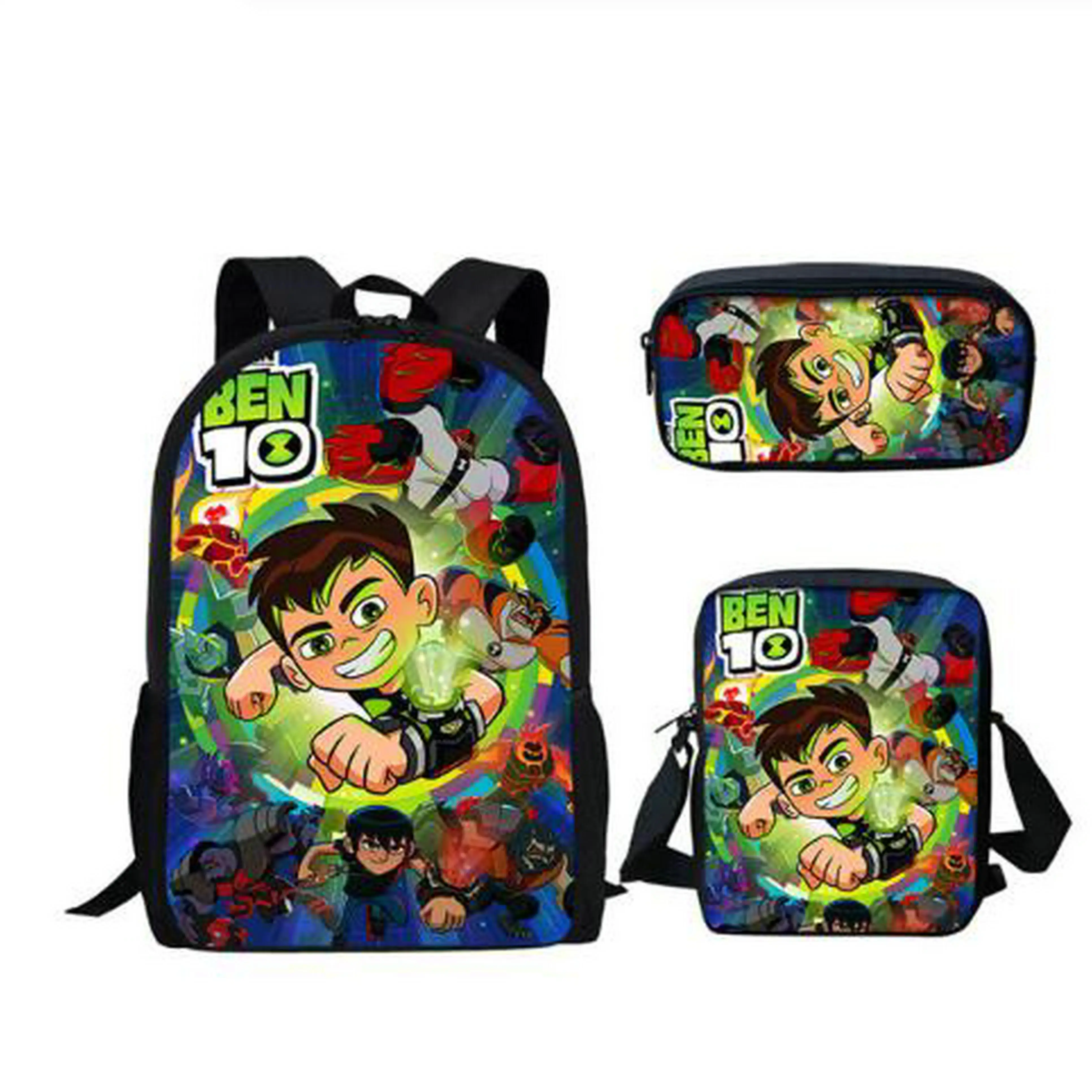 

Cartoon Ben 10 Games Print Children's 3PCS Set School Bags Kindergarten Boys Girls Kids School Backpack Mochila Escolar