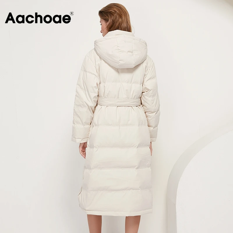 Aachoae Women 90% White Duck Down Long Coats With