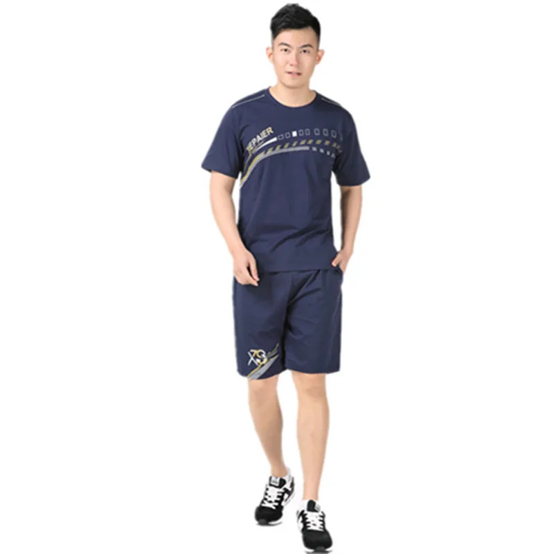 

Summer New Style Middle-aged Casual Short Sleeve T-shirt MEN'S Shorts Two-Piece Set Fashion Men'S Wear