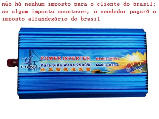 Номинальная мощность 2500 Вт Чистая синусоида Инвертор DC12v/24 v/36 v/48 v к AC110v/120 v/220 50 hz/60