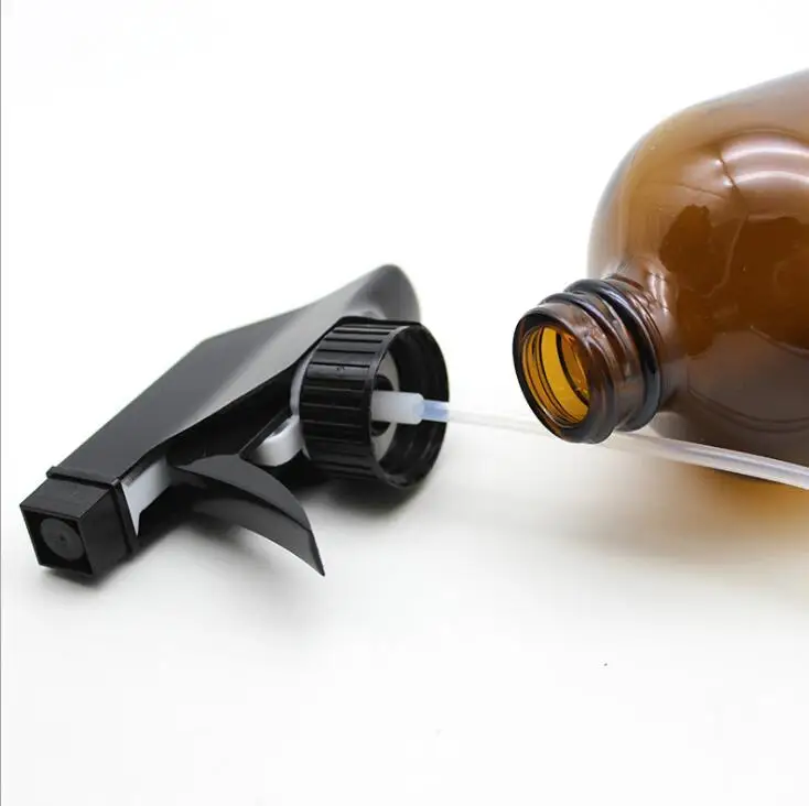 amber glass spray bottle 500ml Essential Oil Cleaning Refillable Trigger Bottle LiquidAtomizer Container