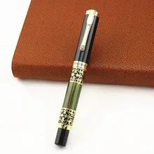 Роскошная ручка Алмазная Золотая шариковая ручка с зажимом черные чернила 0,5 мм Заправка роллербол ручка офисные и школьные принадлежности с коробкой для ручек