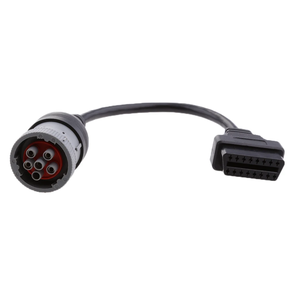 Plastic 6 Pin J1708 To 16 Pin Obd2 Female Socket Truck Diagnostic