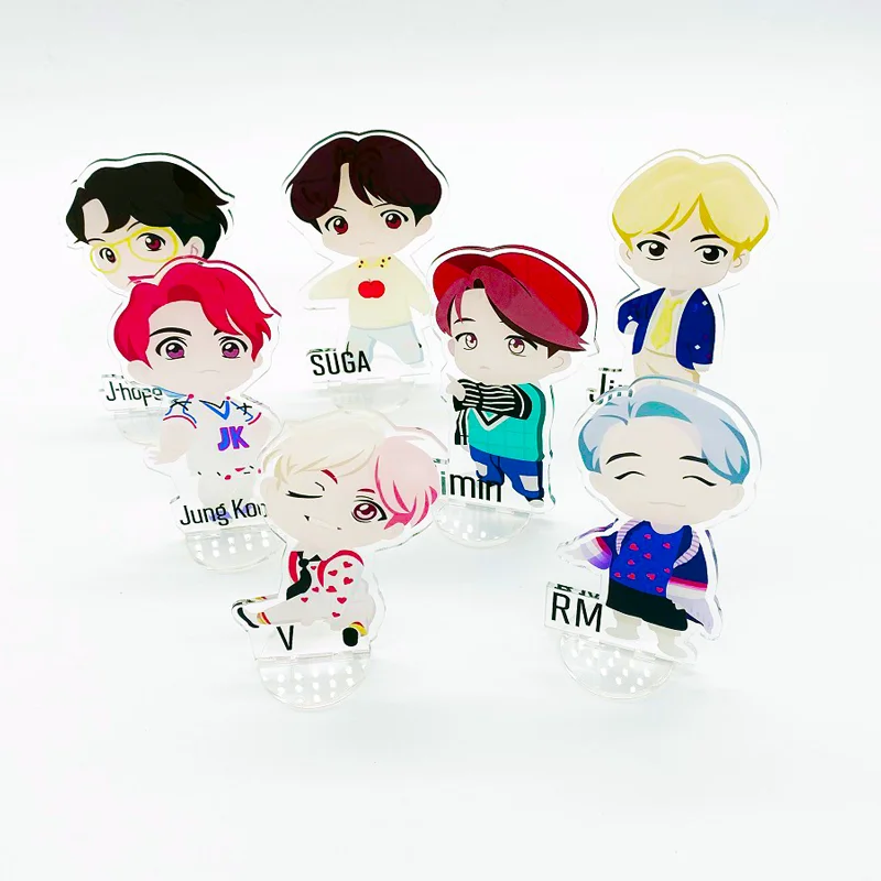 Мультфильм Bangtan Boys группы KPOP фигурка на акриловой подставке модель FESTA BTS для