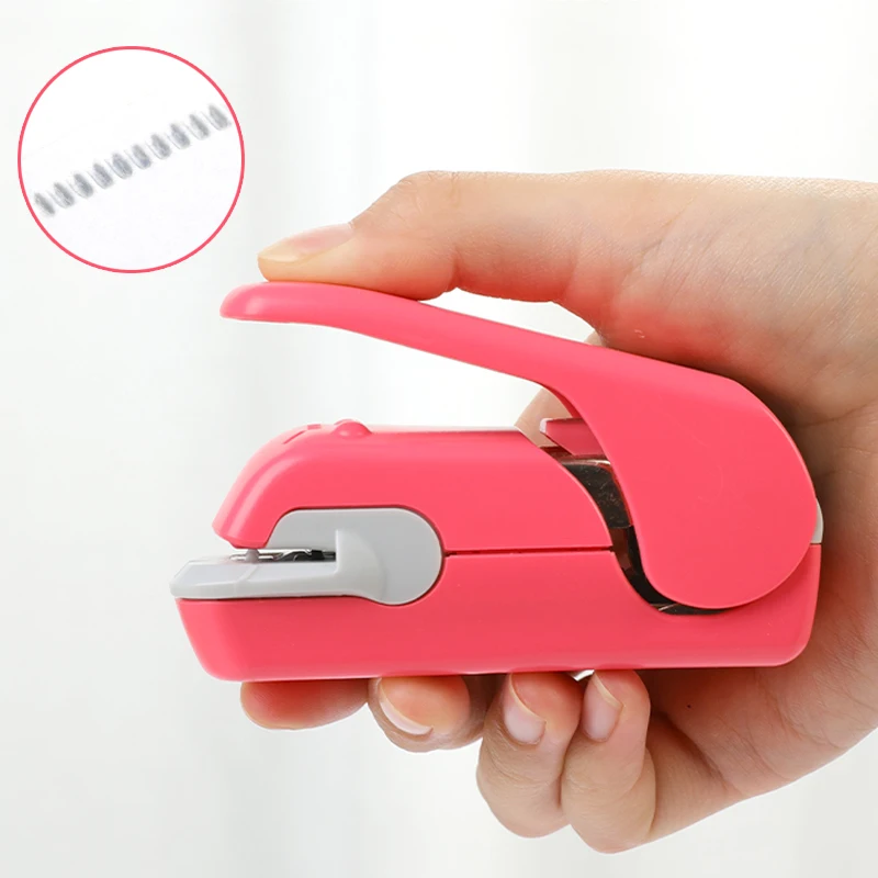 

Staple Free Stapler Time Saving Effortless Needle Free Handhled Stapler Mini Portable Student Office Stationery
