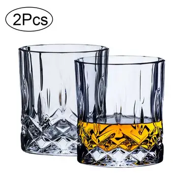 

2Pcs Whiskey Glass Lead-free Crystal Wine Glass Home Bar Club Party Beer Whiskey Vodka Glass Cup Gifts 210ml vasos de vidrio