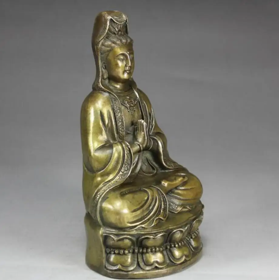 YM медная статуя из чистой бронзы ручной работы Guanyin искусственная дужка