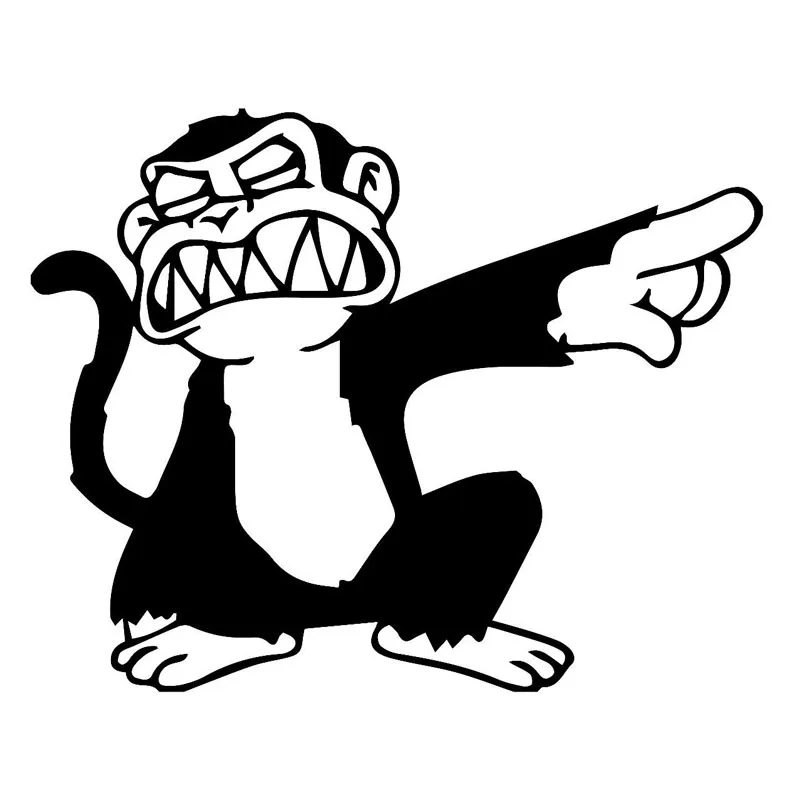 

PLAY COOL Angry Monkey Point Its Finger Funny Car Sticker Automobiles Motorcycles Exterior Accessories Vinyl Decals for Bmw Audi