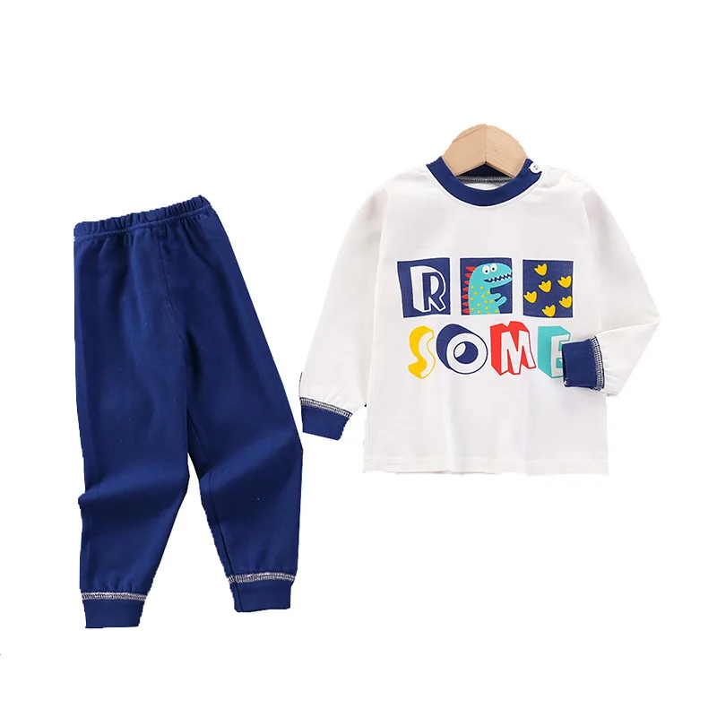 

Children Pajamas Boys Cotton Clothes Pants Set Sleepwear Kids Pajamas Solid Toddler Baby Outfits Child Pyjama Boy Clothes