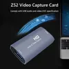 Z52 4K 60Hz HD 1080P Video Capture Card Mini HDMI-compatible Female to USB C Female Video Grabber Box Acquisition Card Converter