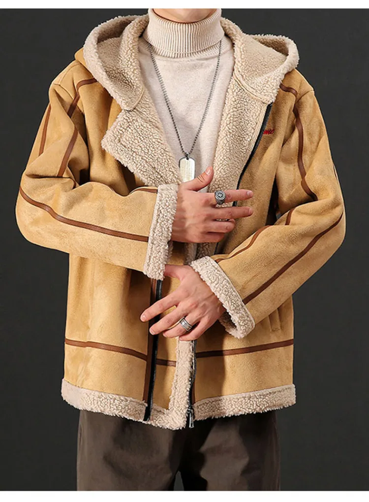 Aolamegs Зимняя куртка мужская меховая бархатная куртка теплые толстые передовые куртки Винтажный стиль Повседневная Сочетаемая одежда уличная зима
