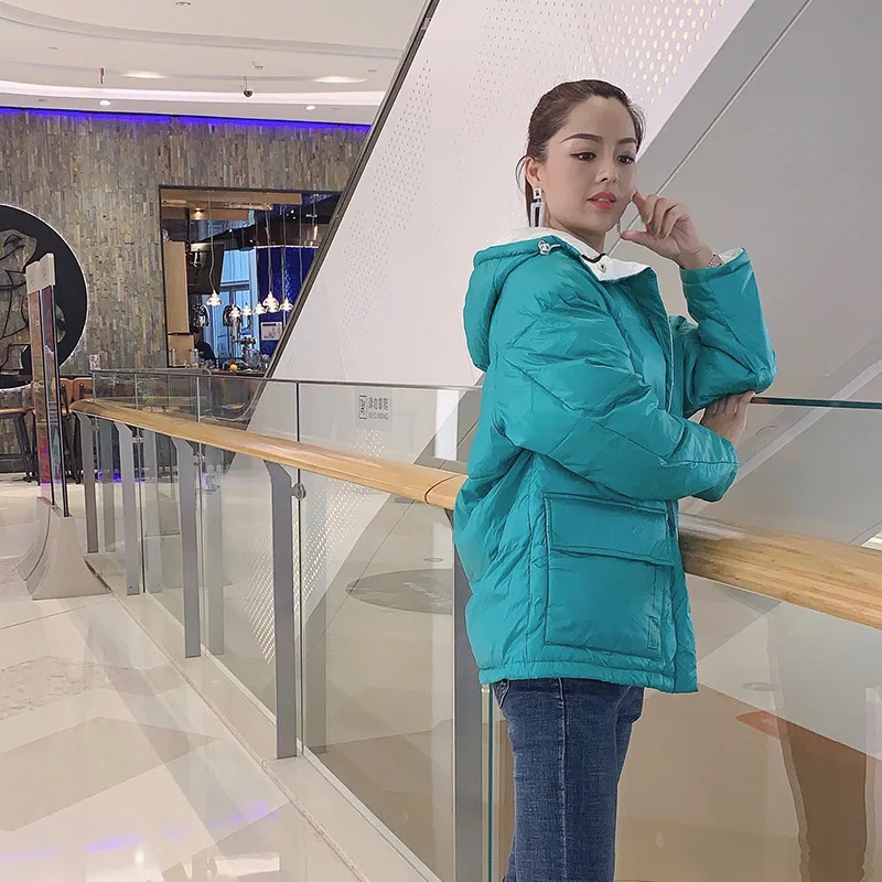 

Down Jacket Women's 2019 Winter New Style Korean-style Versatile Hooded Slim Fit Students Casual down Feather Coat Tops