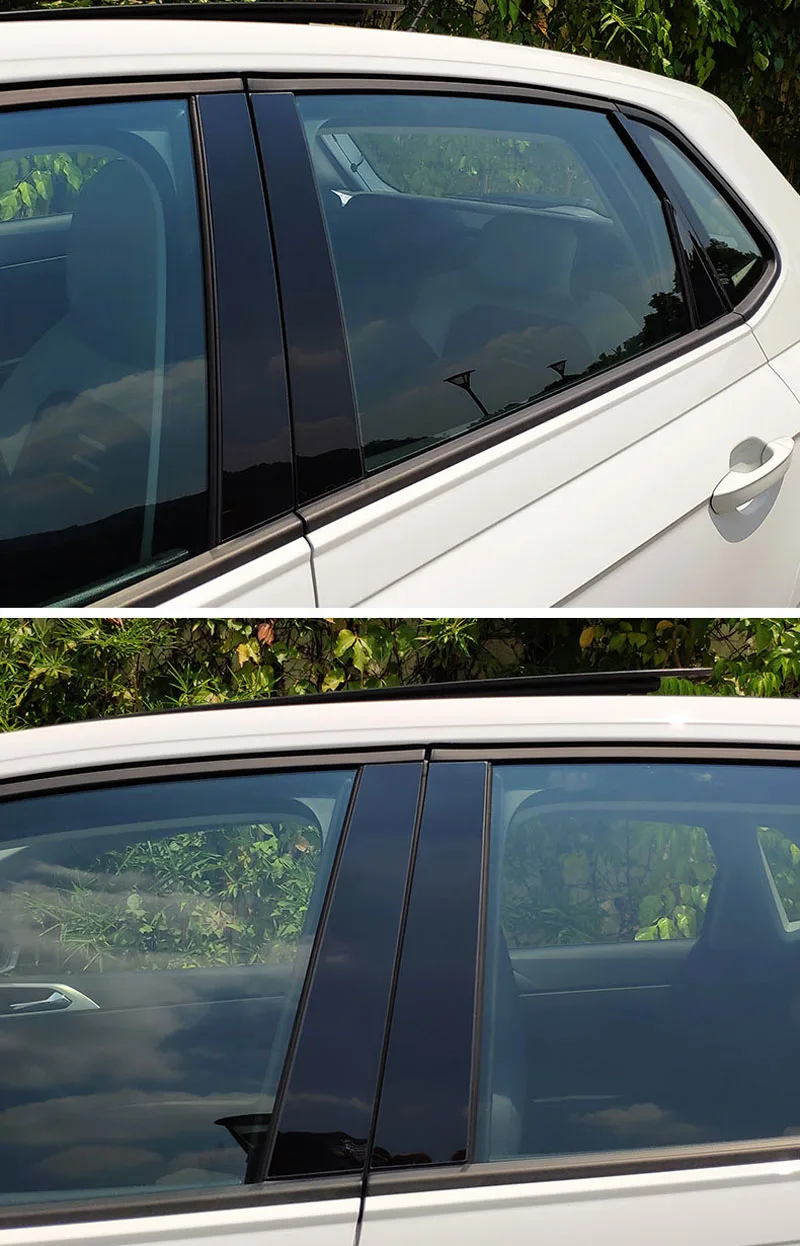 8pcs for POLO PLUS Mid-column trim B-pillar sticker decorate
