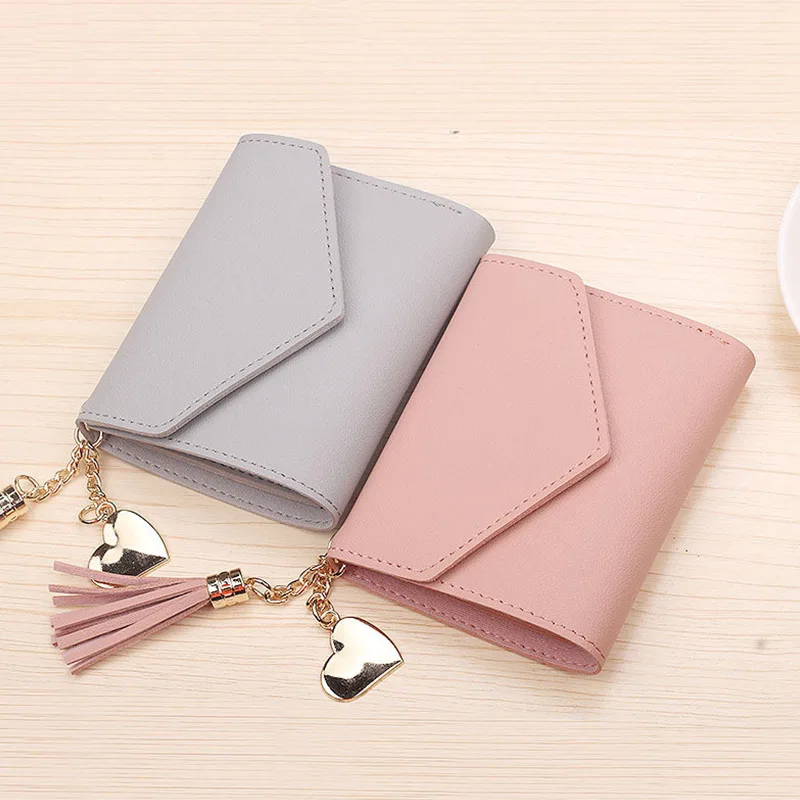 

2019 Fashion Cards Women Wallet Small Leather Short Slim Women Wallets Female Purses Pink Money Bag Vallet Carteira Feminina