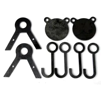 

DIY Target Kit Shooting Target Pipe Hang Hooks DIY Set with 2 Pieces 4 Inches Steel Shooting Target Gong for Shooting Practice