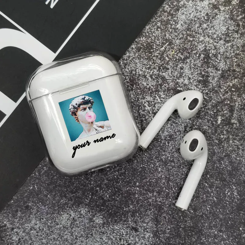 Статуя, мягкий чехол для наушников для Apple Airpods 1/2, защитный чехол, сделай сам, на заказ, черный, Арт, Прозрачный чехол для наушников, аксессуары для Airpod