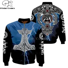 Viking Tattoo 3D bomber куртки толстовки для мужчин женщин Новая мода молния с капюшоном длинный рукав пуловер унисекс Norse косплей одежда-3