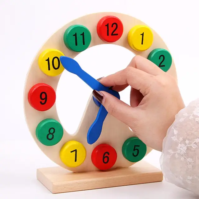 Kids Wooden Numbers Sorting Clock Circular Cognitive Development Educational Toy 1