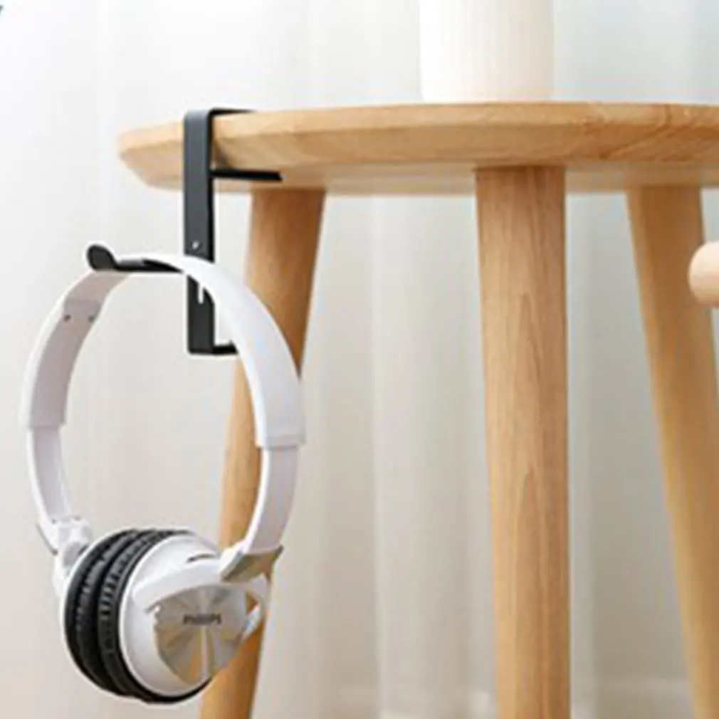 Retractable Headphone Stand Hanger Portable Table Holder Headset Bracket Metal Clip Side Earphone Bracket