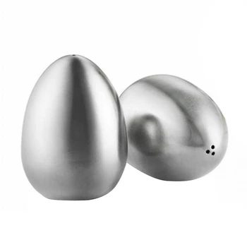 

Stainless Steel Egg Shaped Salt Pepper Shaker Table Server Kitchen Gadgets Herb Spice Tools