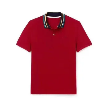 

Red p quality male short sleeve crocodile polo shirts 100% cotton summer casual for men polo fashion homme polo homre