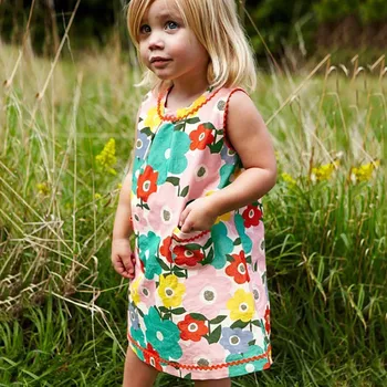 

Little maven 2020 new summer baby girls clothes brand dress kids cotton flower animal print fashion sundresses