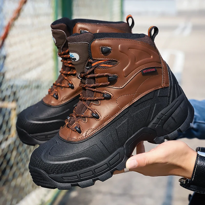 

Men winter boots 2019 Wear-resisting Thick Bottom Desert Boots Non-slip Army Boots Men Outdoor military shoes Ankle Combat Boot