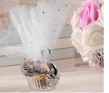 

1 Piece Acrylic Wedding Favor Swan Boxes Bomboniere Candy Box Gift Boxes For Wedding Engagement Party Birthday Candy Boxes