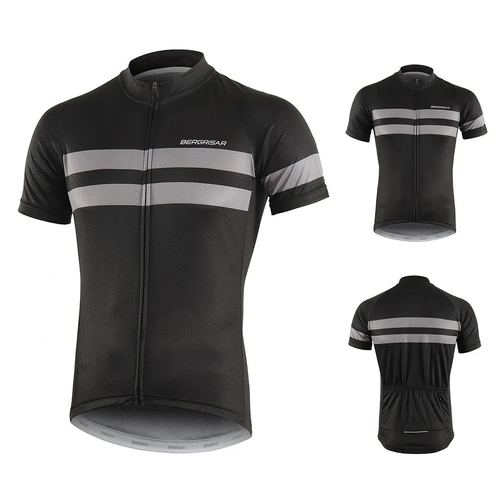 Серый Men Short Sleeve Cycling Jersey Quick Dry Breathable Outdoor Sports Bike Riding Running Shirt - Цвет: Серый