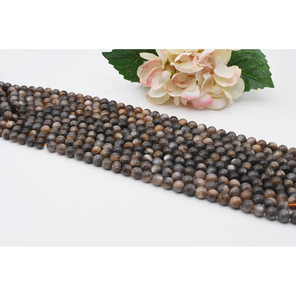 

4-10 мм превосходное качество натуральный гладкий черный Солнечный Камень Круглые бусины для DIY ожерелье браслет Изготовление ювелирных изделий 15 дюймов Бесплатная доставка