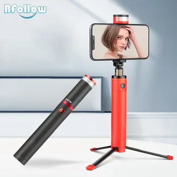 

BFOLLOW Mini Wireless Bluetooth Selfie Stick Foldable Tripod Expandable Monopod with Ring Light Fill Lighting for Phone Youtube