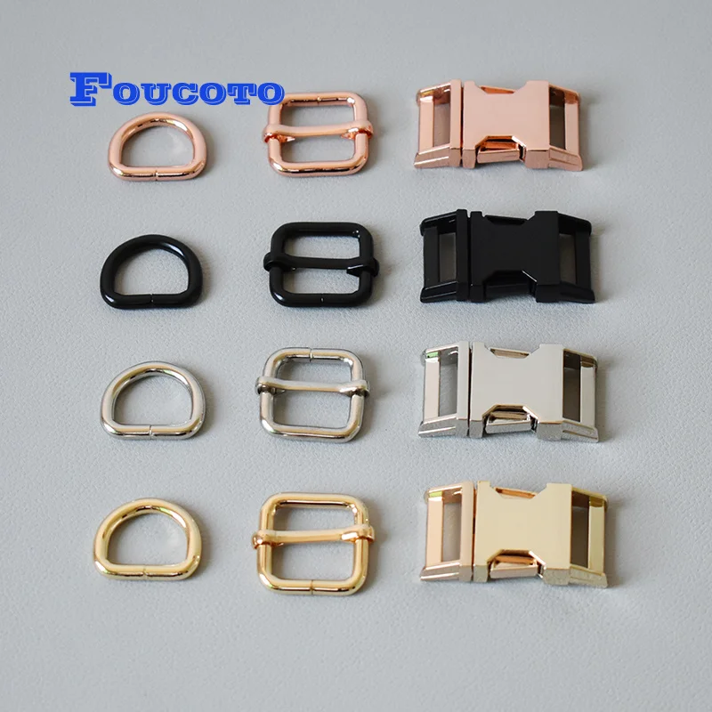 

1 set Metal D rings hardware adjustable buckle 20mm webbing for dog collar necklace bags handbags parts DIY sewing accessories