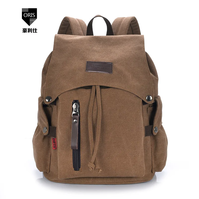 Fashion Men Daily Canvas Backpacks for Laptop Large Capacity Computer Schoolbags Casual Student School Bagpacks Travel Rucksacks
