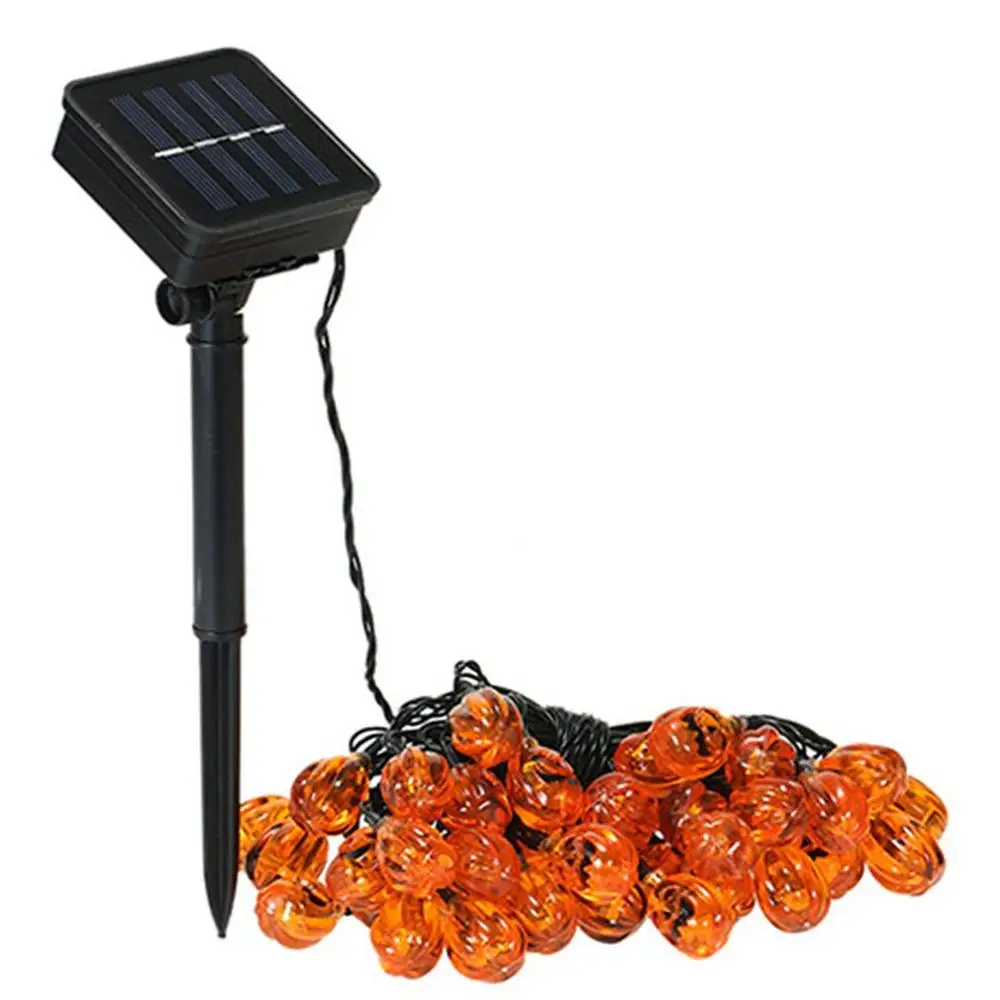 Солнечная гирлянда для использования вне помещения 30LED Тыква гримаса Хэллоуин сад пейзаж декоративный светильник управление светом