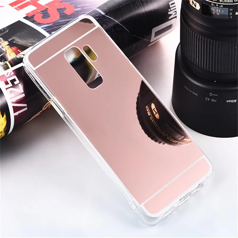 Зеркальный силиконовый чехол для телефона для samsung Galaxy S9 S8 плюс S6 плюс S7 край S4 S5 J100 J3 J5 J7 Prime J4 J6 J8 Крышка - Цвет: Розовый