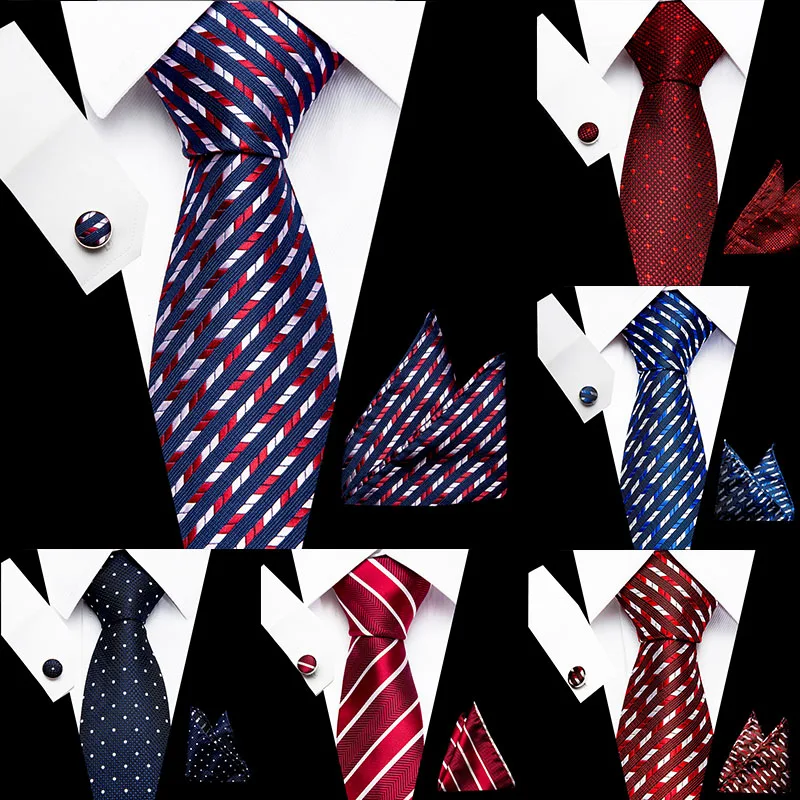 

Fashion Purple Striped Classsic Tie for Men Business Wedding Party Tie Set Handkerchief and Cufflinks Tie Set 100% Silk Tie