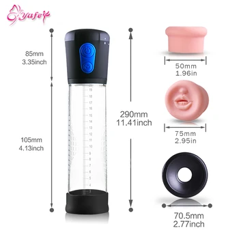 Electric Penis Pump Male Masturbator Penile Vacuum Pump Sex Toys for Men Penise Enlargement Extender Massager Ring for Adults 2