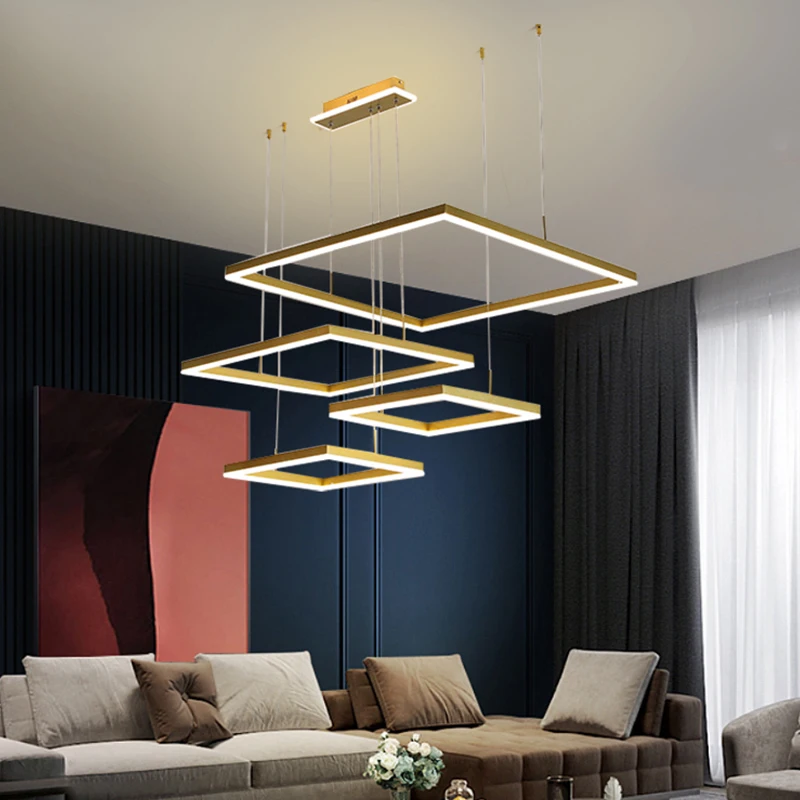 

Minimalist Modern Led Chandelier Home Lighting Ceiling Mounted Chandelier Lighting Hanging Lamp Gold Coffee color Pendant Lights