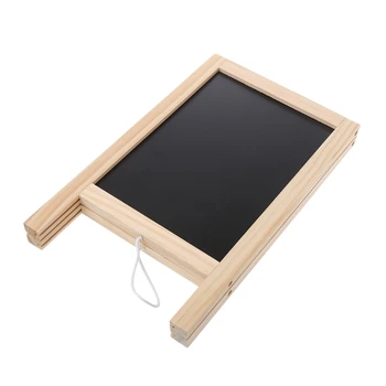 

Mini Wooden Tripod Blackboard Small Double Easel Message Board Whiteboard M0XB