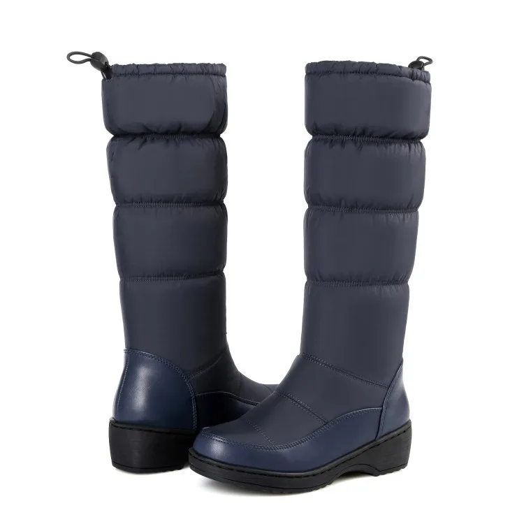Bootee/ г. Женские ботинки на шнуровке Брендовая женская обувь с круглым носком австралийские ботинки на низком каблуке Модные женские зимние ботинки до середины голени
