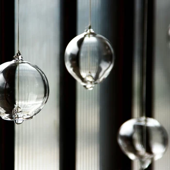 

Japanese Style Wind Chimes Glass Hanging Decoration Room Decor Simple Glass Crafts Wind Chime Round Zen Chimes Creative Pendant