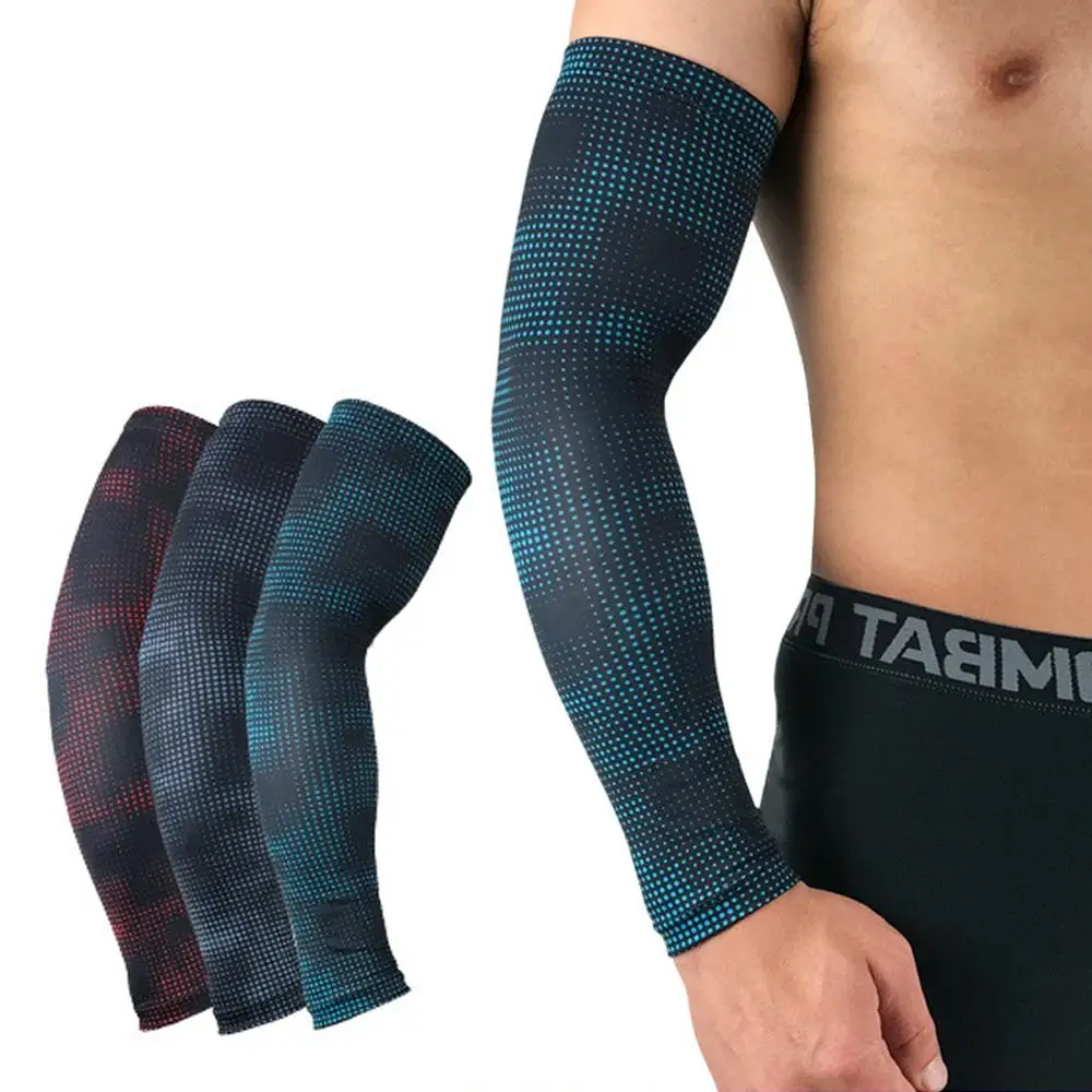 Sport Arm Warmers Non-Slip Cycling Arm Sleeve Elastic Compression Anti-Sunburn Long Sleeve Tennis Running Basketball Accessories