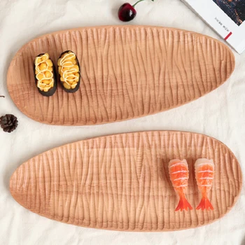 

Wooden Tray Dinner Plate Snack Food Dessert Coffee Plates Storage Trays Dessert Dinner Plate Tableware Set Sushi Serving Pan