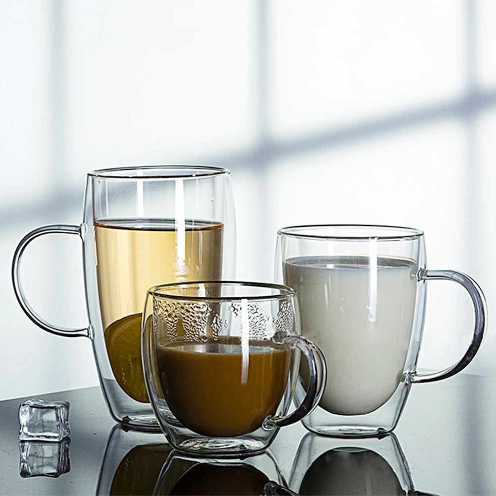 Double Wall Glass Espresso Coffee Cup Tea Mug Insulated Mugs Small Hot Cups Sets 