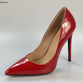 

Olomm 2020 Handmade Women Pumps Sexy Thin High Heels Pumps Charm Pointed Toe Elegant Blue Black Dress Shoes Women US Size 5-15