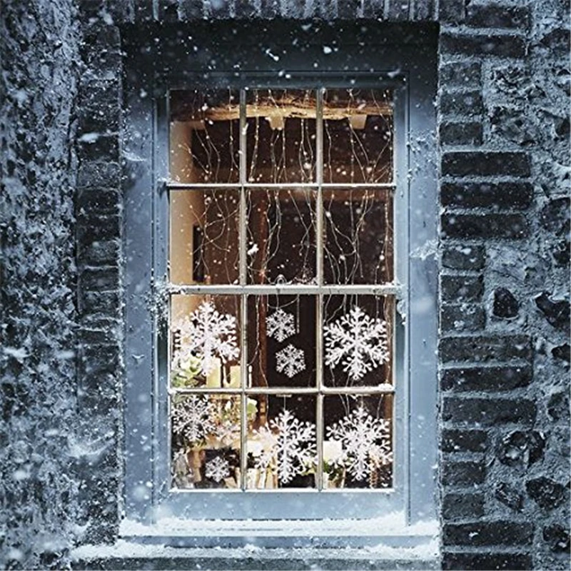 5 Winter Christmas Hanging Snowflake Decorations Large White Snowflakes for Christmas Decoration for Home Holiday New Year Party