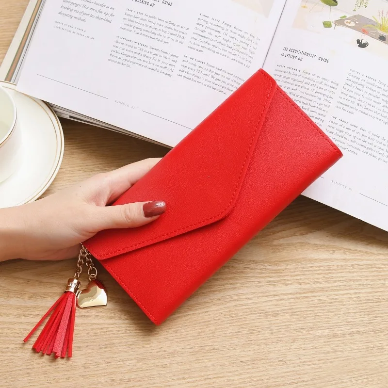 

Luxury Designer Women Wallets 2020 Trendy Heart-shaped Long Clutch Bag Pendant Wallet Multifunctional Lychee Pattern Coin Purse